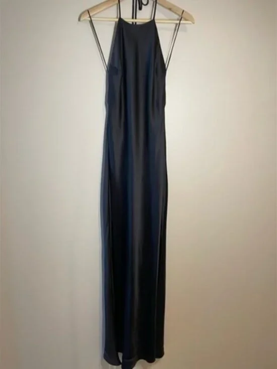 NEW Reformation Jeany Silk Long Dress Backless Formal Wedding Black | Size S - Picture 6 of 10